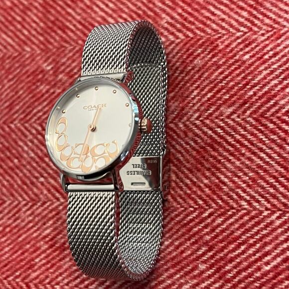 COACH Women\'s Perry Stainless Steel Mesh Bracelet Watch 28mm